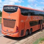 Ônibus da Catedral, que partiu de Tabocas do Brejo Velho com destino a Goiânia, quebrou no caminho. (Créditos: foto de passageiro)