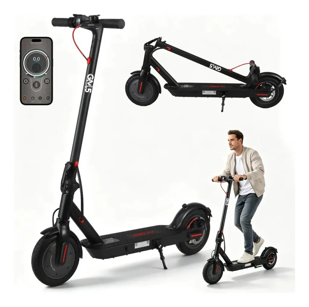 Patinete elétrico preto GMS P1 com aplicativo e modo dobrado (Foto: Divulgação)