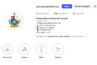 Novo Instagram da Paróquia (Foto: Reprodução/Instagram)
